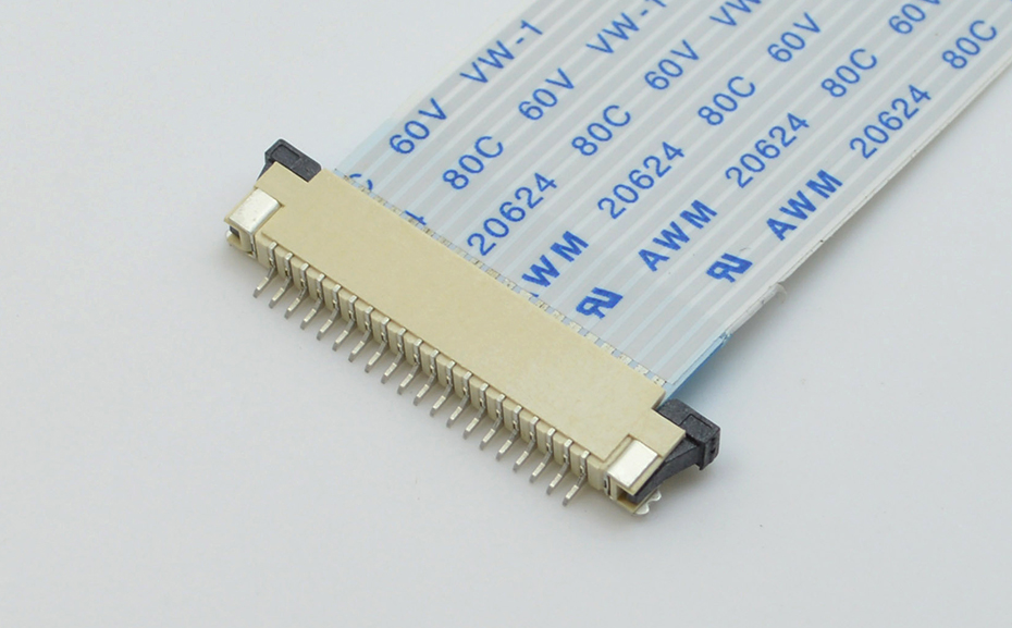 FPC/FFC连接器 0.5MM间距前插后翻 软排线座翻盖上接50P,青青草手机视频