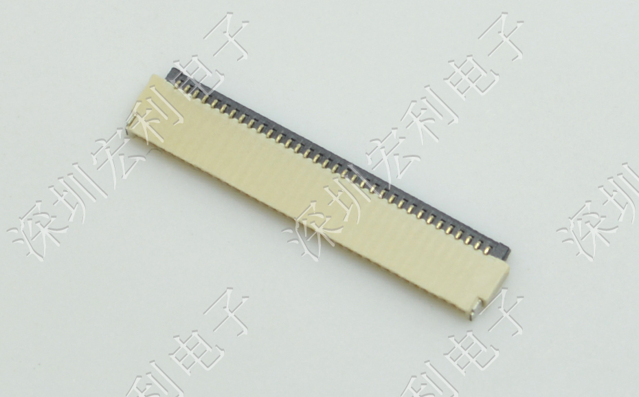 青青草成人在线 软排线扁平电缆插座 间距0.5mm 40P H1.0后锁式卧贴片