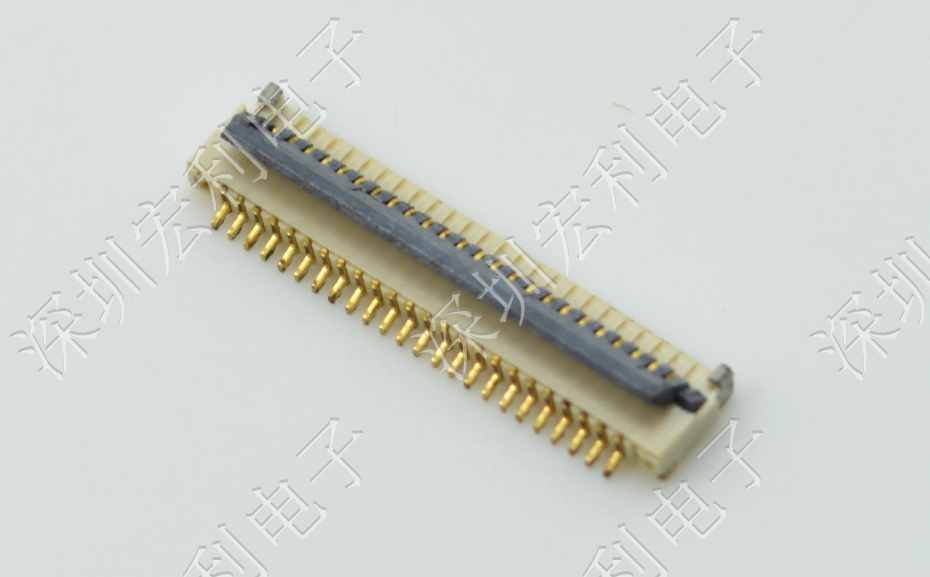 超薄青青草成人在线 间距0.5mm-40PIN翻盖 塑高H1.0mm FPC插座超薄